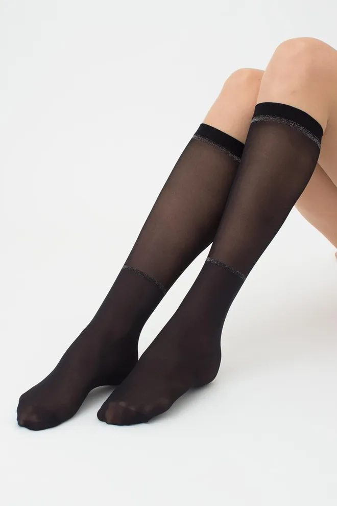 Женские блестящие гольфы Mg1 Giulia (nero)