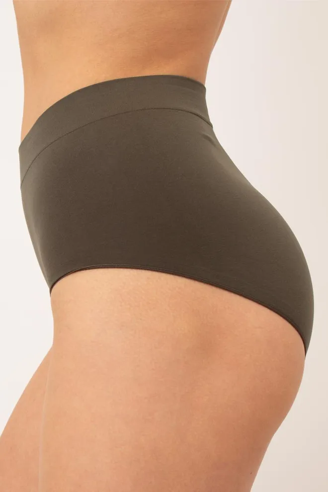 Бесшовные трусики Midi briefs color Giulia (khaki), зеленый