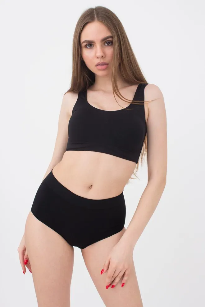 Бесшовные трусики слип Midi briefs Giulia (black)
