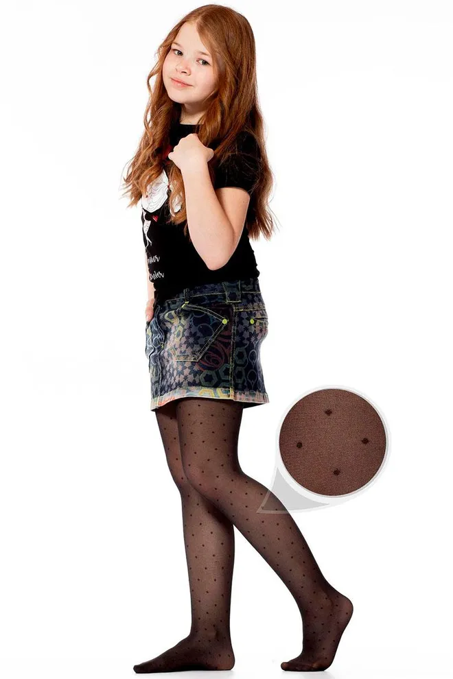 Детские колготки в горох Milana 40 den model 1 Giulia (nero)