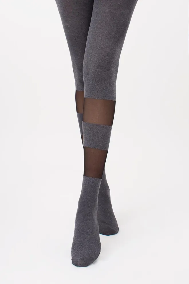 Колготки с геометрическим рисунком Miracle 40 den model 2 Giulia (dark grey melange)