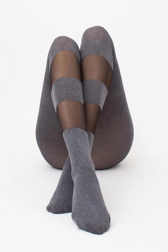 Колготки с геометрическим рисунком Miracle 40 den model 2 Giulia (dark grey melange)