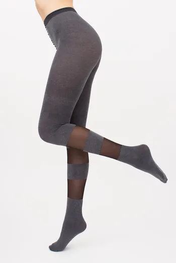 Колготки с геометрическим рисунком Miracle 40 den model 2 Giulia (dark grey melange)