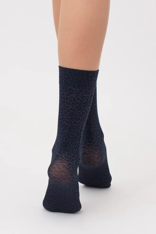 Женские носки в леопардовый принт Mn-01 Giulia (riverside)