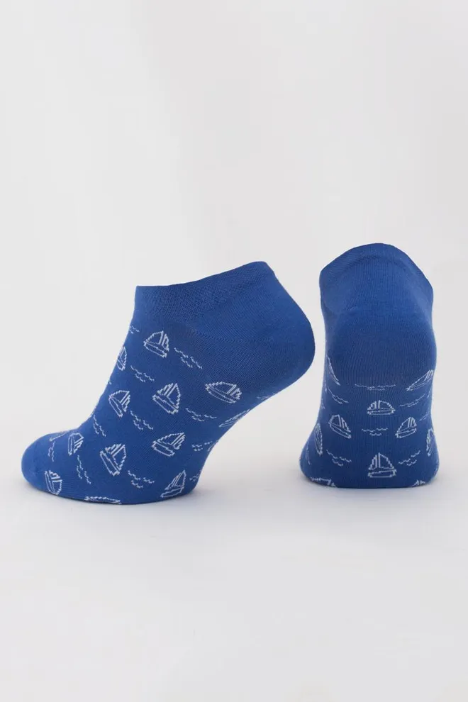 Носки мужские невидимые Ms1 marine 009 Giulia (bright blue)