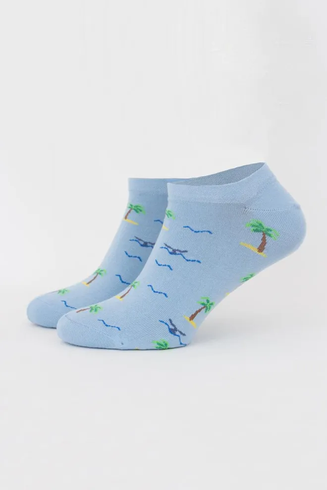 Носки мужские невидимые Ms1 marine 012 Giulia (baby blue)