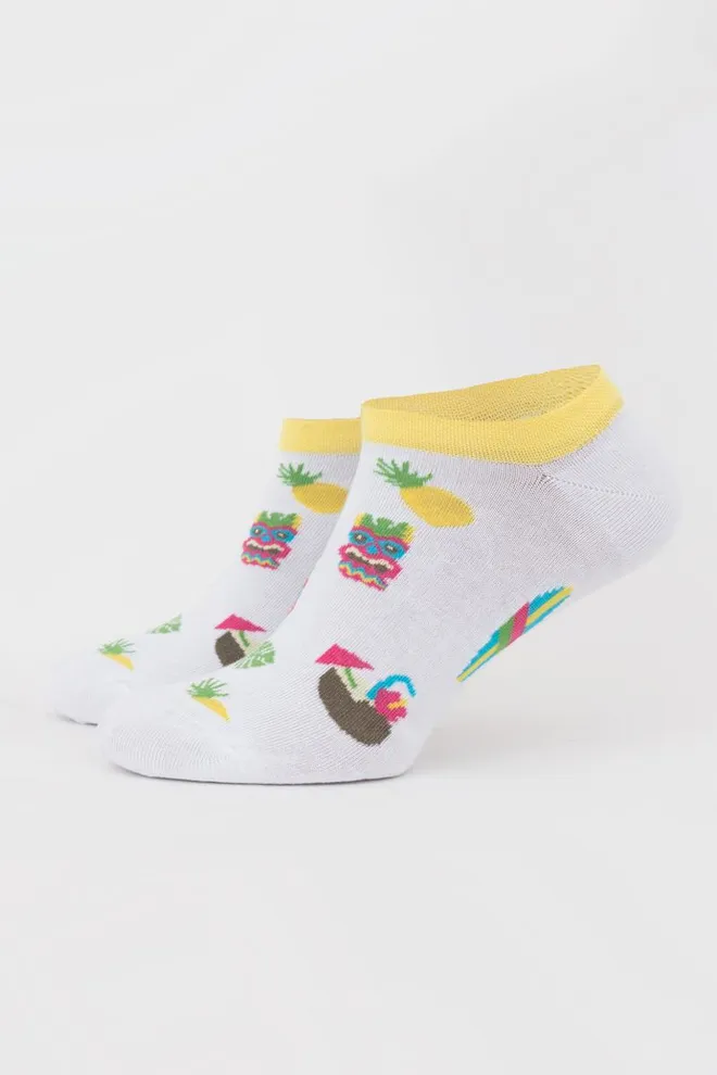 Носки мужские невидимые Ms1 tropic 001 Giulia (bianco)