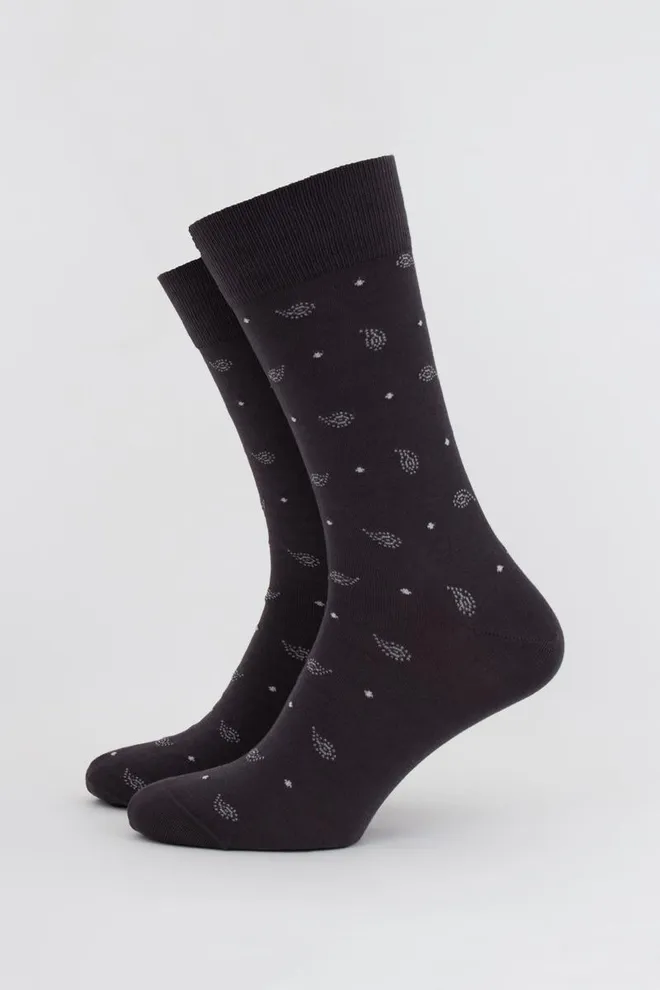 Шкарпетки чоловічі високі з малюнком MS3C/SL-305 ELEGANT Giulia (dark grey), сірий