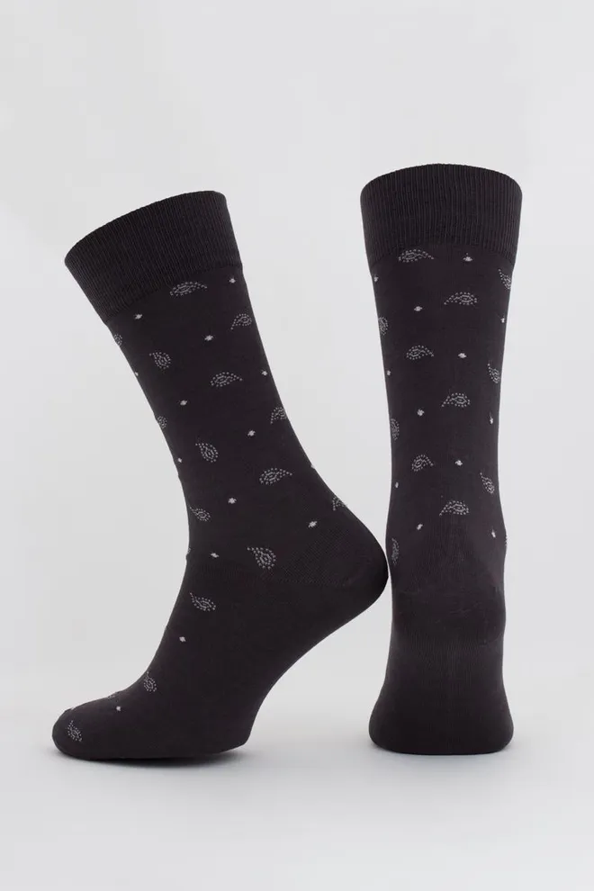 Шкарпетки чоловічі високі з малюнком MS3C/SL-305 ELEGANT Giulia (dark grey), сірий