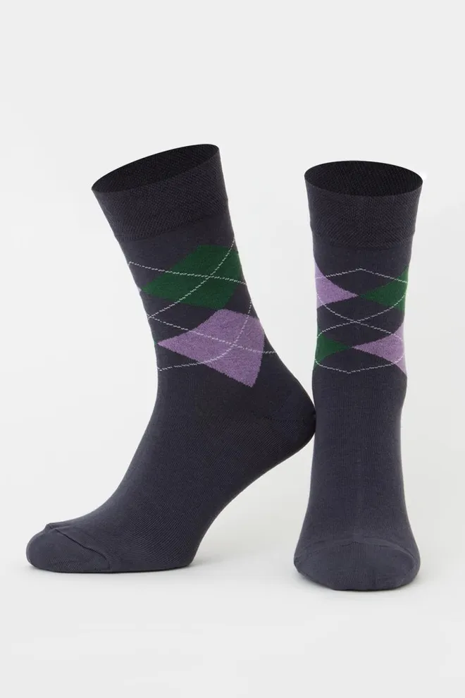 Носки мужские классические с рисунком MS3 Basic 002 Giulia (iron)