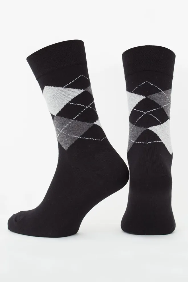 Носки мужские классические с рисунком MS3 Basic 002 Giulia (black)