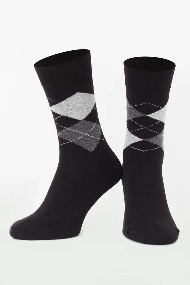 Носки мужские классические с рисунком MS3 Basic 002 Giulia (black)