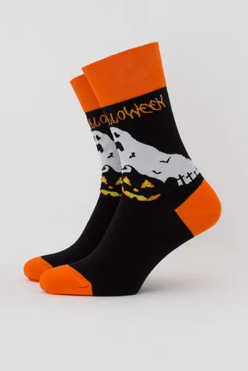 Носки мужские классические с рисунком Ms3 Halloween 004 Giulia (black)