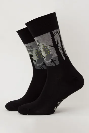 Носки мужские классические с рисунком Ms3 Halloween 2205 Giulia (black), черный