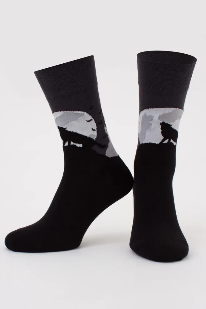 Носки мужские классические с рисунком Ms3 Halloween 2302 Giulia (pirate black), черный