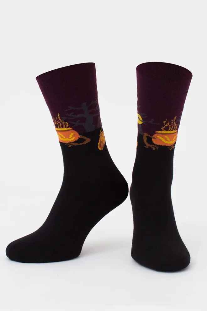 Носки мужские с праздничным рисунком Ms3 Halloween 2303 Giulia (vintage grape), фиолетовый