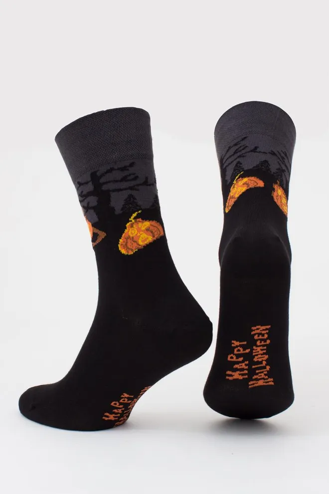 Носки мужские с праздничным рисунком Ms3 Halloween 2303 Giulia (pirate black), черный