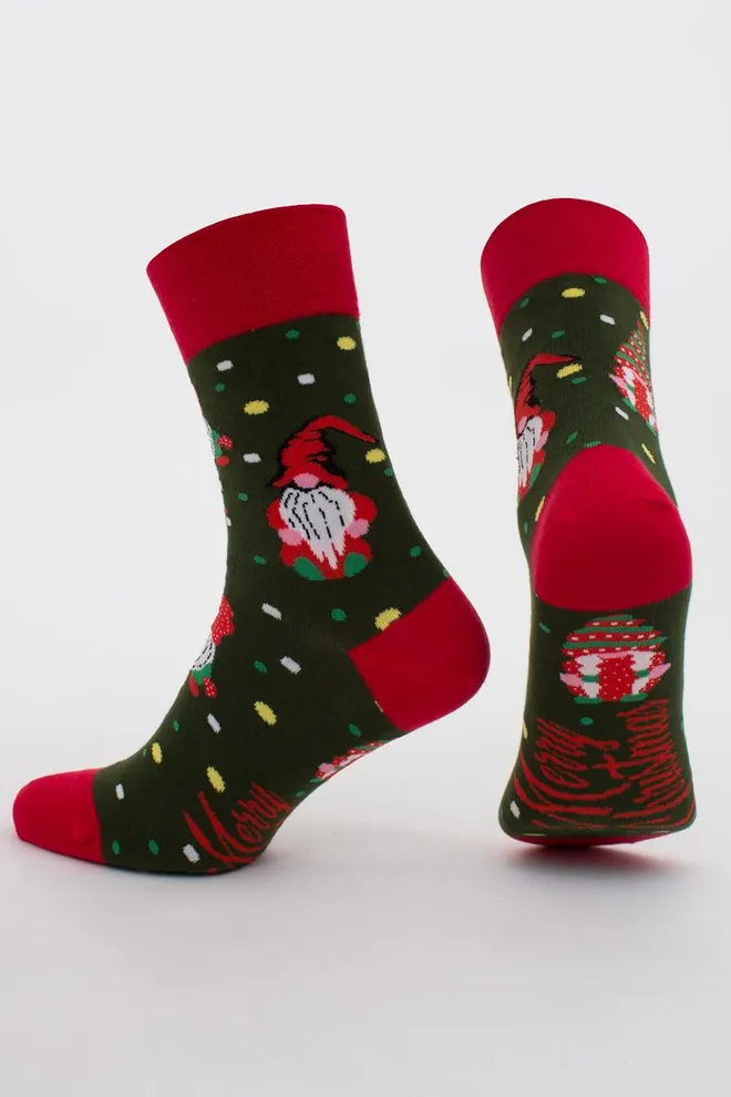 Носки мужские классические новогодние Ms3 New Year (F) 2402 Giulia (khaki)