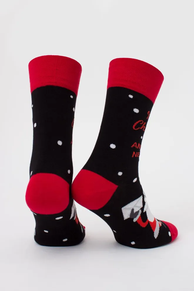 Шкарпетки чоловічі класичні новорічні MS3 NEW YEAR (F) 2404 Giulia (black), чорний