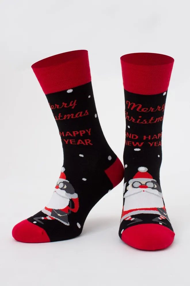 Шкарпетки чоловічі класичні новорічні MS3 NEW YEAR (F) 2404 Giulia (black), чорний