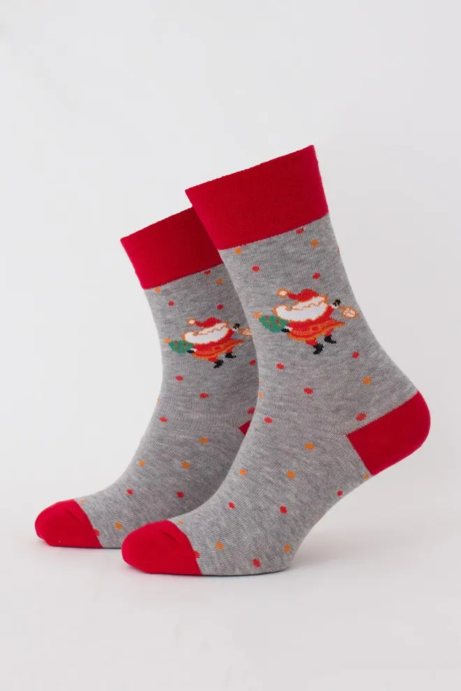 Носки мужские классические новогодние Ms3 New Year 2109 Giulia (light grey melange)