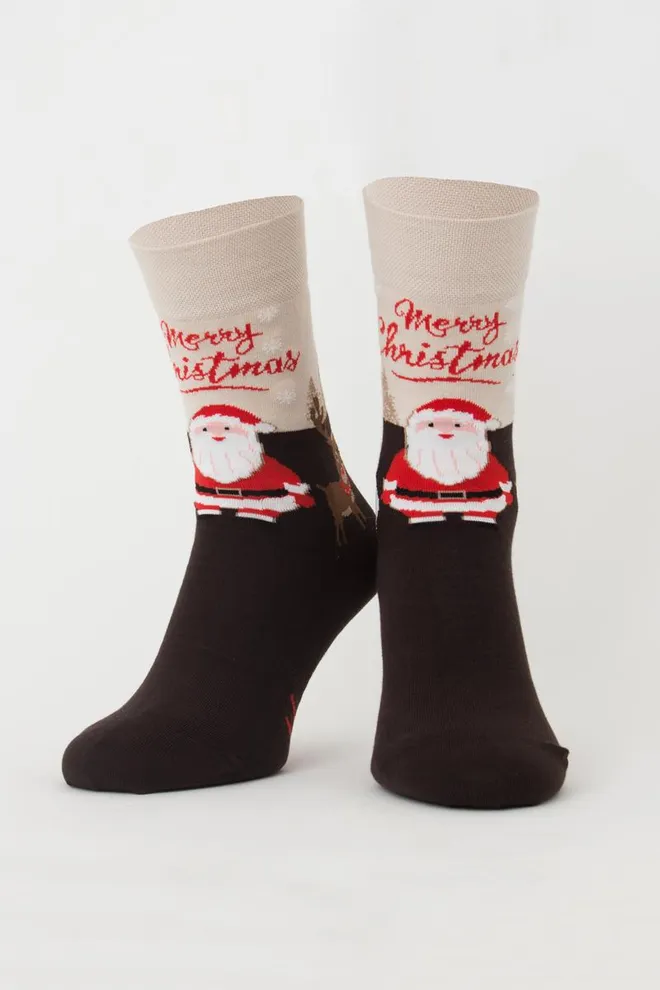 Носки мужские классические новогодние Ms3 New Year 2306 Giulia (caffe)