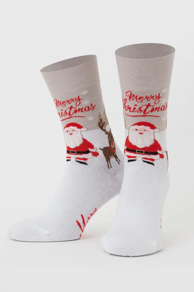 Носки мужские классические новогодние Ms3 New Year 2306 Giulia (white)