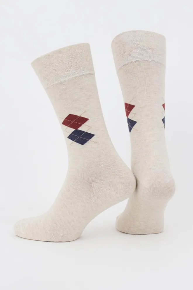 Шкарпетки чоловічі класичні Ms3 soft comfort 001 Giulia (panna melange)