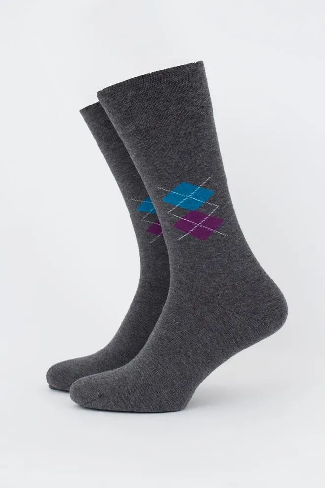 Шкарпетки чоловічі класичні Ms3 soft comfort 001 Giulia (dark grey melange)