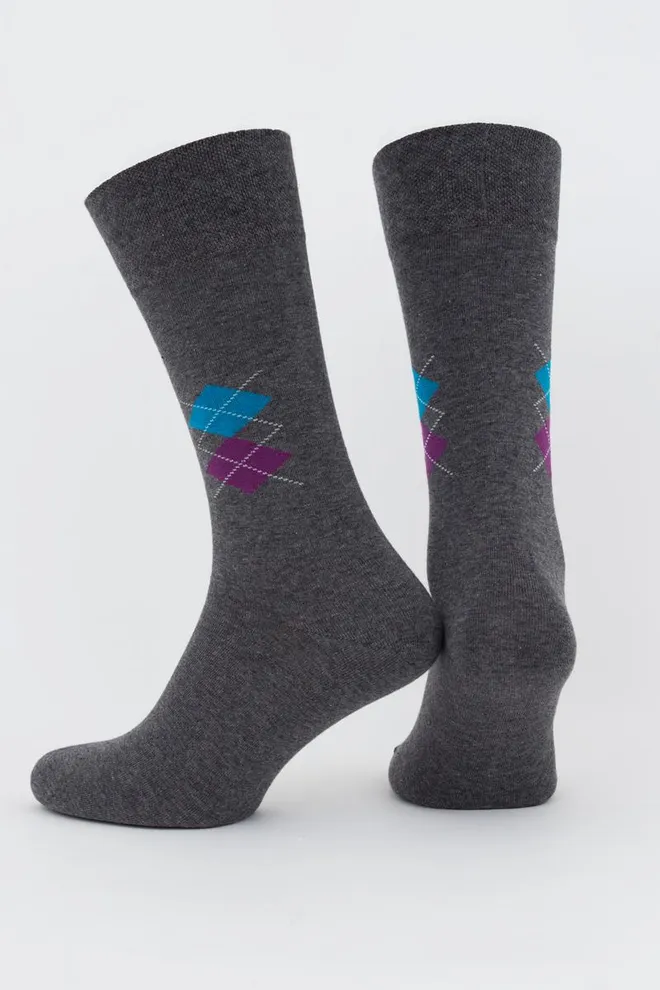 Шкарпетки чоловічі класичні Ms3 soft comfort 001 Giulia (dark grey melange)