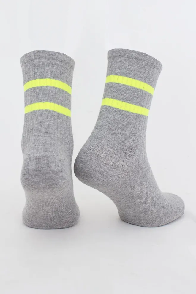Носки мужские классические Ms3 soft neon 002 Giulia (light grey melange/yellow)