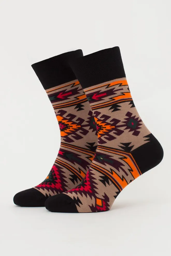 Носки мужские классические хлопковые с орнаментом Ms3 Soft Ukr 003 Giulia (chantarel)