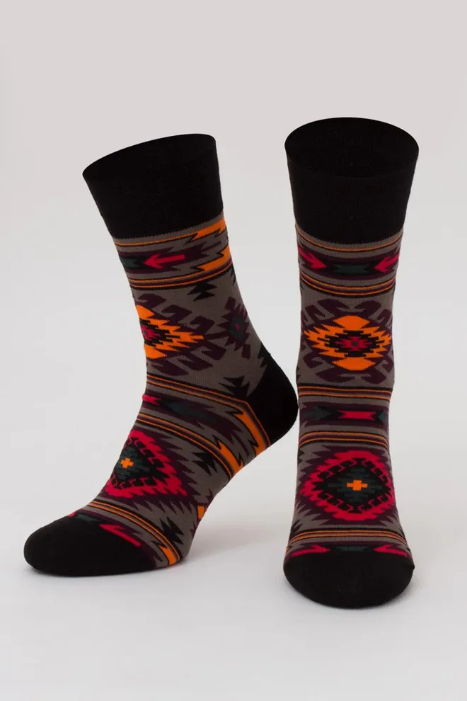 Носки мужские классические хлопковые с орнаментом Ms3 Soft Ukr 003 Giulia  (haze)