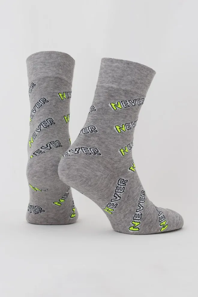 Носки мужские классические Ms3 text 002 Giulia (light grey melange)