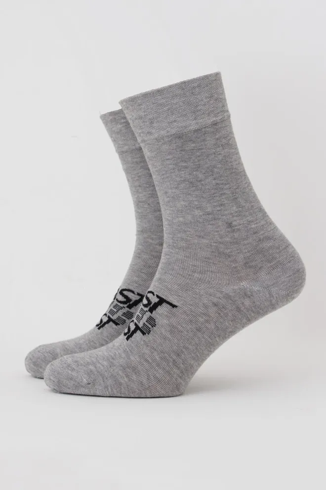 Носки мужские классические Ms3 text 003 Giulia (light grey melange)