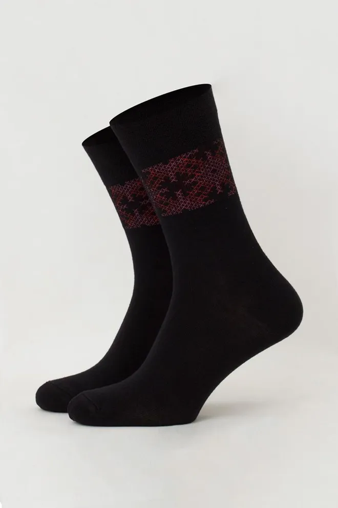 Носки мужские классические Ms3 ukr 002 Giulia (black/red)