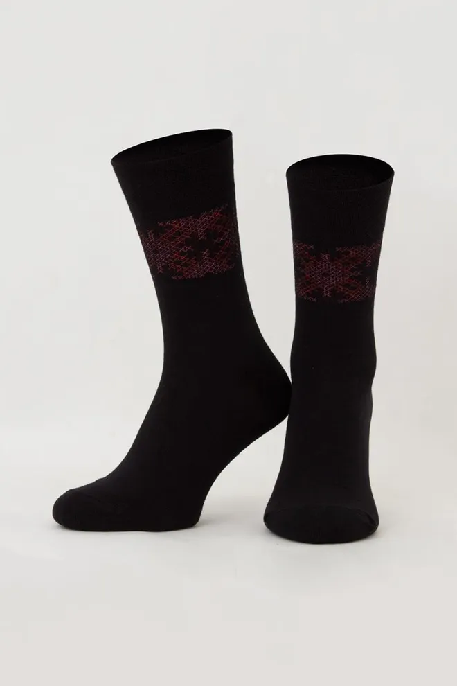 Носки мужские классические Ms3 ukr 002 Giulia (black/red)