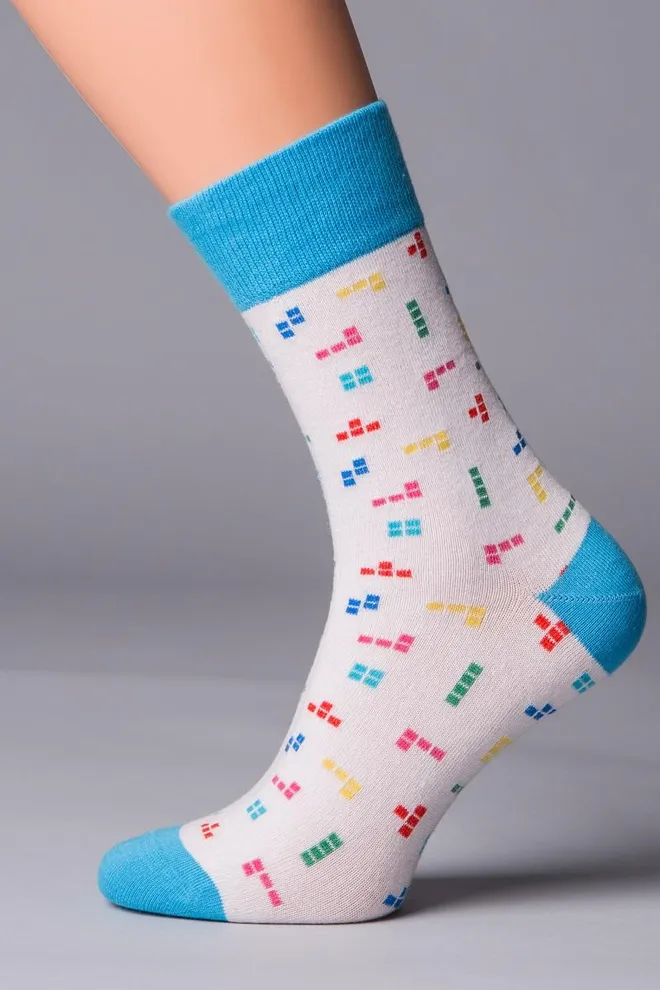 Носки мужские классические с рисунком лего Msl-018 Giulia (bianco)