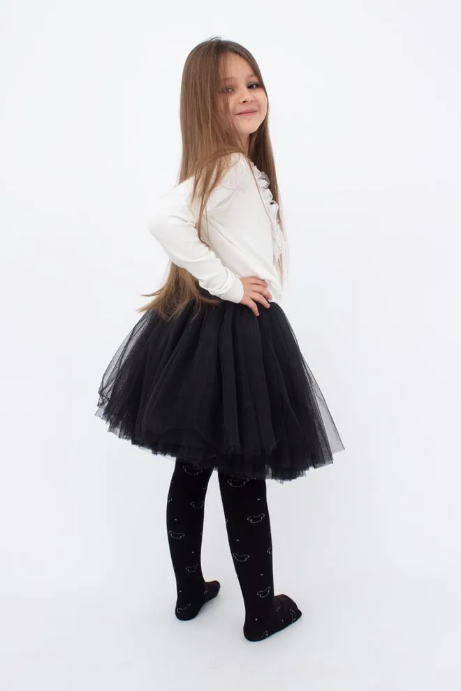 Подростковые колготки с рисунком Микки Маус Mickey D089 Teen Girl Giulia (black)