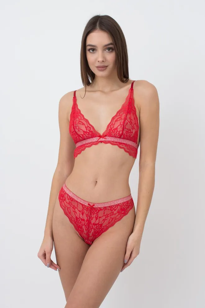 Кружевной бюстгальтер бралетт Miracle 1608/31 Giulia (red)