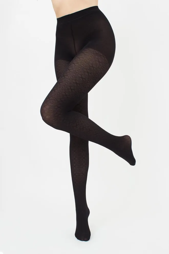 Колготки с геометрическим рисунком Nexus 80 den model 1 Giulia (nero)