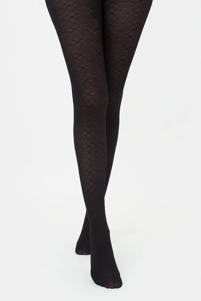 Колготки с геометрическим рисунком Nexus 80 den model 1 Giulia (nero)