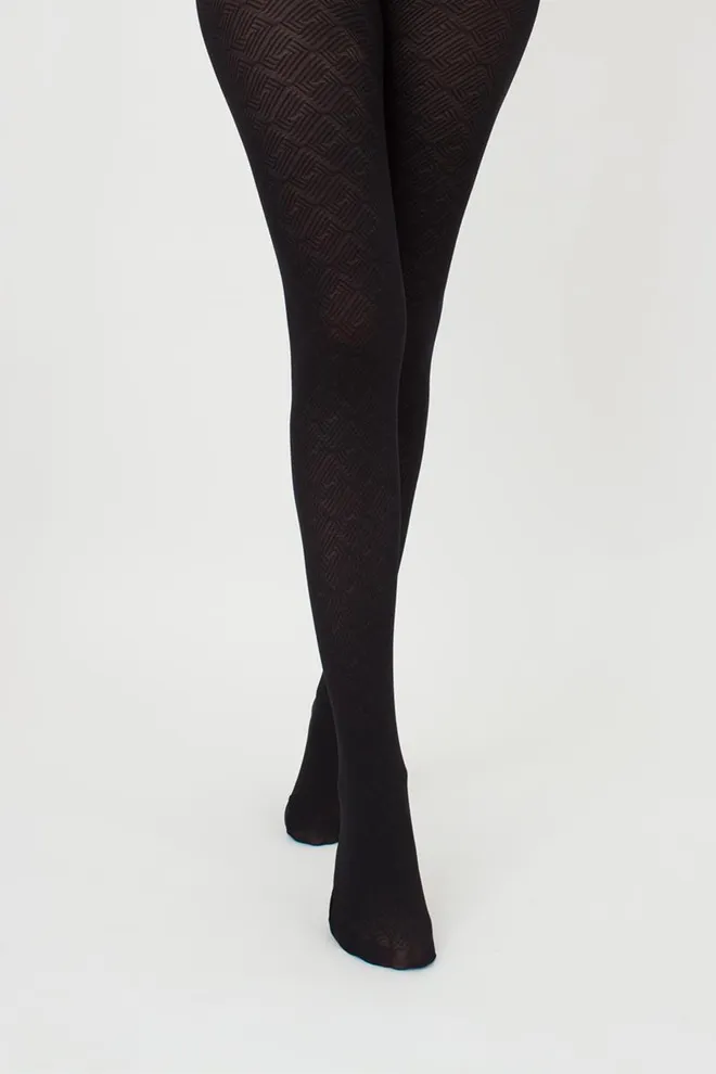Колготки с геометрическим рисунком Nexus 80 den model 2 Giulia (nero)