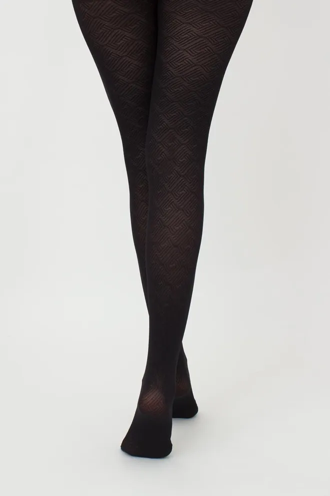 Колготки с геометрическим рисунком Nexus 80 den model 2 Giulia (nero)