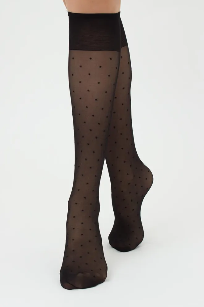 Капроновые гольфы в горох Ng 04 Gamb Giulia (nero)