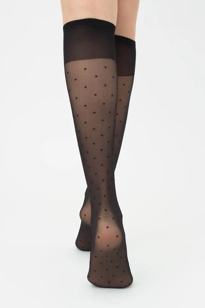 Капроновые гольфы в горох Ng 04 Gamb Giulia (nero)