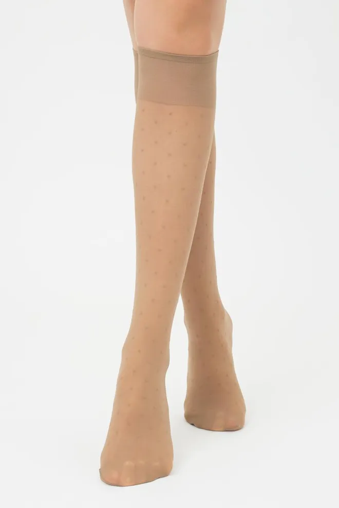 Капроновые гольфы в горох Ng 04 Gamb Giulia (glace)