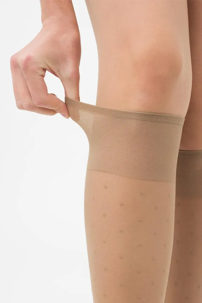 Капроновые гольфы в горох Ng 04 Gamb Giulia (glace)