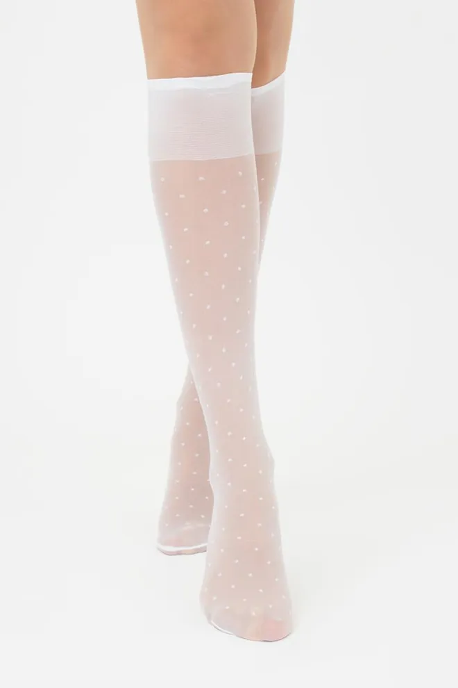 Капроновые гольфы в горох Ng 04 Gamb Giulia (bianco)