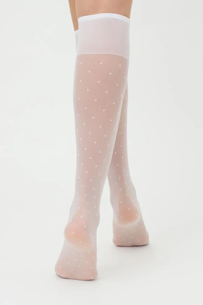 Капроновые гольфы в горох Ng 04 Gamb Giulia (bianco)